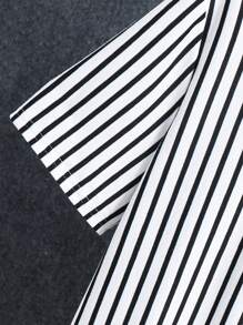 SHEIN 2pcs Tween Boys' Casual Striped Short Sleeve T-Shirt And Shorts Set, Streetwear Punk Rock Preppy Style For Daily Wear, Parties, Music Festivals, Spring/Summer