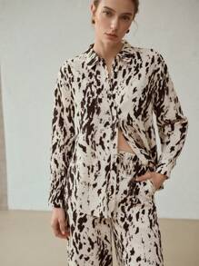 MOTF PREMIUM CAMISA ESTAMPADA INTEGRAL DE MEZCLA DE LINO - Multicolor - Ver 6