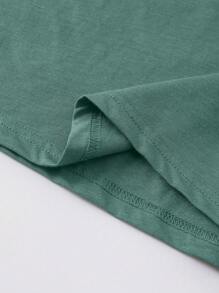 INAWLY Women's Letter Print Round Neck Short Sleeve Casual Versatile T-Shirt