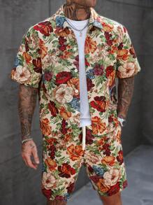 Manfinity Homme Phong cách thường ngày cho kỳ nghỉ của nam giới, với bộ áo sơ mi ngắn tay và quần short Jacquard họa tiết hoa và dây leo nhiều màu lấy cảm hứng từ phong cách cổ điển và sang trọng. Bộ đồ mang đến phong cách lãng mạn thanh lịch theo phong cách Bohemian và Pháp, có nút cài phía trước. Hoàn hảo không chỉ cho các lễ hội âm nhạc và kỳ nghỉ bãi biển Hawaii mà còn phù hợp để mặc hàng ngày. Một lựa chọn quà tặng tuyệt vời cho bạn trai hoặc chồng, thể hiện sự thanh lịch và lãng mạn của Pháp. Bộ quần short nam, trang phục hai mảnh cho nam, bộ áo sơ mi ngắn tay và quần short họa tiết hoa thường ngày cho nam, mùa xuân/hè - Nhiều màu - Xem 4