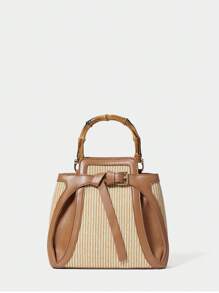 SHECARRY Women's Adjustable Strap Color Block Fashion Crossbody Shoulder Bag - Brown - View 1