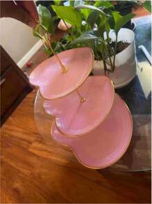 3-Tier Heart Shaped Cake Stand For Creative Wedding, Birthday Party, Candy, Dessert, Afternoon, High Tea ,Valentines Wedding, Birthday,Easter,Party Favors, Parties, Valentine'S Day, Black Valentine DAY, Valentines Wedding