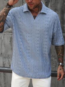 Manfinity RSRT Polo de hombre con textura de malla tejida