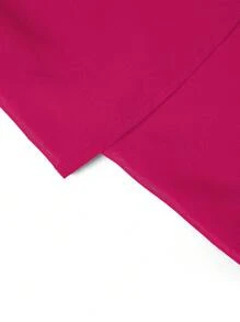 SHEIN Clasi Chiffon Cross Back Slim Fit Spaghetti Strap - Hot Pink - View 7