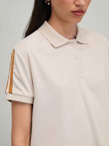 COUREZ Camisa polo boxy a rayas / Atuendos de verano para mujer / Blusas de verano para salir Blusas casuales / Vintage Y2K