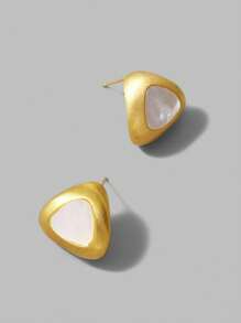 Ontre 18K Gold Plated Triangle Matte Gold Anti-Allergic Stud Earrings