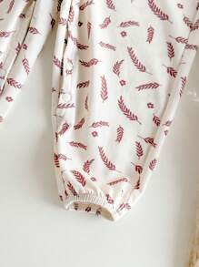 Loomiva Baby Girl Floral Print Soft Knit Jumpsuit - Pink - View 6