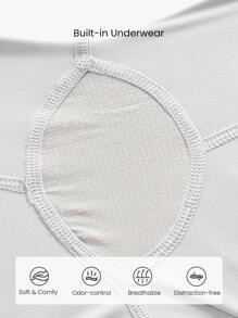 GLOWMODE 3" VitalSwift Quick-Dry Set The Pace High Slit Adjustable Drawstring Waist Shorts With Built-In Shorts Side Pockets Non-Slip Grips Medium Impact Running Jogging Training Gym Workout - White - View 4