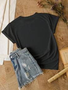 INAWLY T-shirts femmes "Dead Inside" Grunge Esthétique Y2K E-girl Rétro années 90 et 2000 Punk Edgy, actuelle, T-shirts mode, T-shirts esthétiques, cadeau pour sœurs - Noir - Voir 2