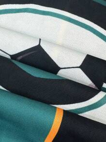 Manfinity Homme Men's Letter & Stripe Short Sleeve Casual Commuter Polo Shirt - Green - View 8
