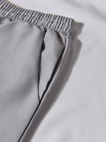 Manfinity Homme Ensemble 2 pièces chemise et pantalon de couleur unie casual et polyvalent pour hommes