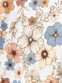 EMERY ROSE 大码女式乡村复古圆领、前领、条纹工艺、装饰纽扣、七分袖夏季上衣