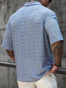 Manfinity RSRT Polo de hombre con textura de malla tejida