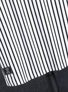 SHEIN 2pcs Tween Boys' Casual Striped Short Sleeve T-Shirt And Shorts Set, Streetwear Punk Rock Preppy Style For Daily Wear, Parties, Music Festivals, Spring/Summer