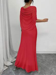 Rafferiza Customized Spring/Summer 3D Floral Sheer Mesh Poncho Feeling Long Dress, Suitable For Wedding, Party, Photo Shooting