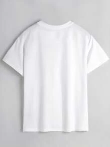 INAWLY Plus Size Overprinted Frog Graphic Weird & Funny Women Short Sleeve T-Shirt - White - View 2