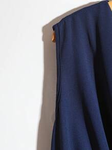 Franclia 法式优雅扭腰无袖蓝色衬衫 - 藏蓝色 - 查看 4