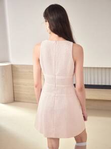 MOTF STUDIO Vestido corto sin mangas con decoración de lazo