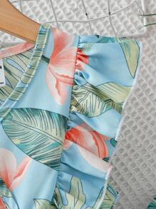Young Girl 2pcs Set - Camisole Top And Pants, Stylish And Suitable For Summer