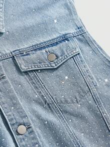 ROMWE MEN ROMWE Avant Men's Denim Vest, Fashionable For Summer - Light Wash - View 3