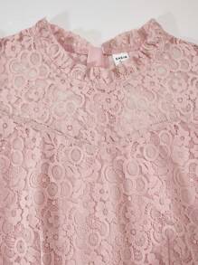 Mono elegante y de tela de encaje con pliegues para adolescentes, adecuado para fiestas y ceremonias de graduación