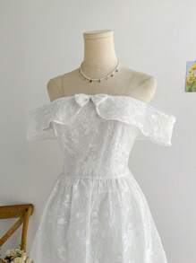 Soleia Abito bohémien, boho, floreale romantico, da vacanza, floreale per il 4 luglio, outfit da rave, abito bianco da laurea, abito da festa, outfit da laurea, abito per il 4 luglio, abito giallo burro per festival del 4 luglio, concerto e vacanze, elegante abito a fascia con fiocco e gonna mini principessa, adatto per vacanze