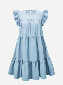 SHEIN Teen Girl Solid Color Sleeveless Fashion Summer Dress Summer Holiday