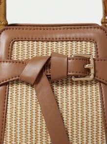 SHECARRY Women's Adjustable Strap Color Block Fashion Crossbody Shoulder Bag - Brown - View 6