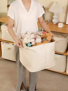 1pc Minimalist Foldable Storage Box Organizer For Clothes With Handle , Wabi-Sabi Style,Large Capacity Storage Box For Sundries, Blankets, Socks, Underwear, Clothes,Applicable For Bed, Cabinet, Etc. Home Decor Decor Bedroom Decor Decor, Room Decor - Beige - View 7