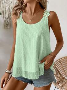 Breezaya Camiseta de tirantes de unicolor para mujer, de moda y adecuada para el verano