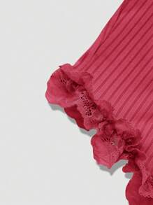 Lunelith SHEIN Lunessa Women Lace Knitted Stretchy Asymmetrical Hem Camisole Tank Top