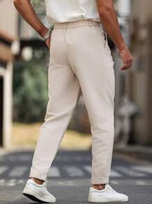 Manfinity Mode Pantalones de traje para hombre, estilo informal de negocios, adecuado para el verano