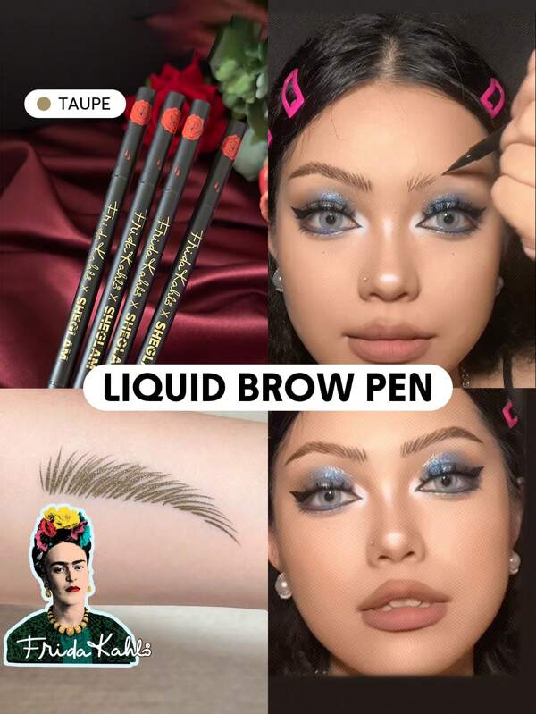 Frida Kahlo X SHEGLAM Brow Icon Liquid Brow Pen-Taupe Christmas Gift Eyebrow Graduation Birthday Holiday Summer Fall Autumn Y2K Fancy Fashion Women Makeup Cosmetic Party Beach Travel Camping Outdoors School Campus Trip Festivals Decor Gift Present Rose Girl Cosplay Best Color Charm Vibe