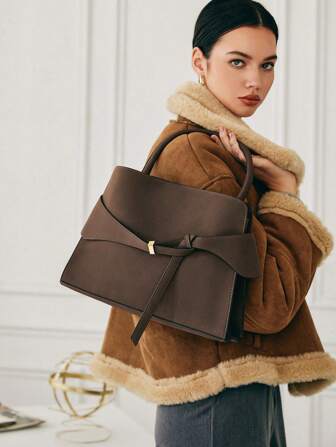 SHECARRY 1 Stück einfarbige geräumige Damen Tragetasche, geeignet für tägliche Pendlerfahrten und Reisen, elegante und luxuriöse Damentasche