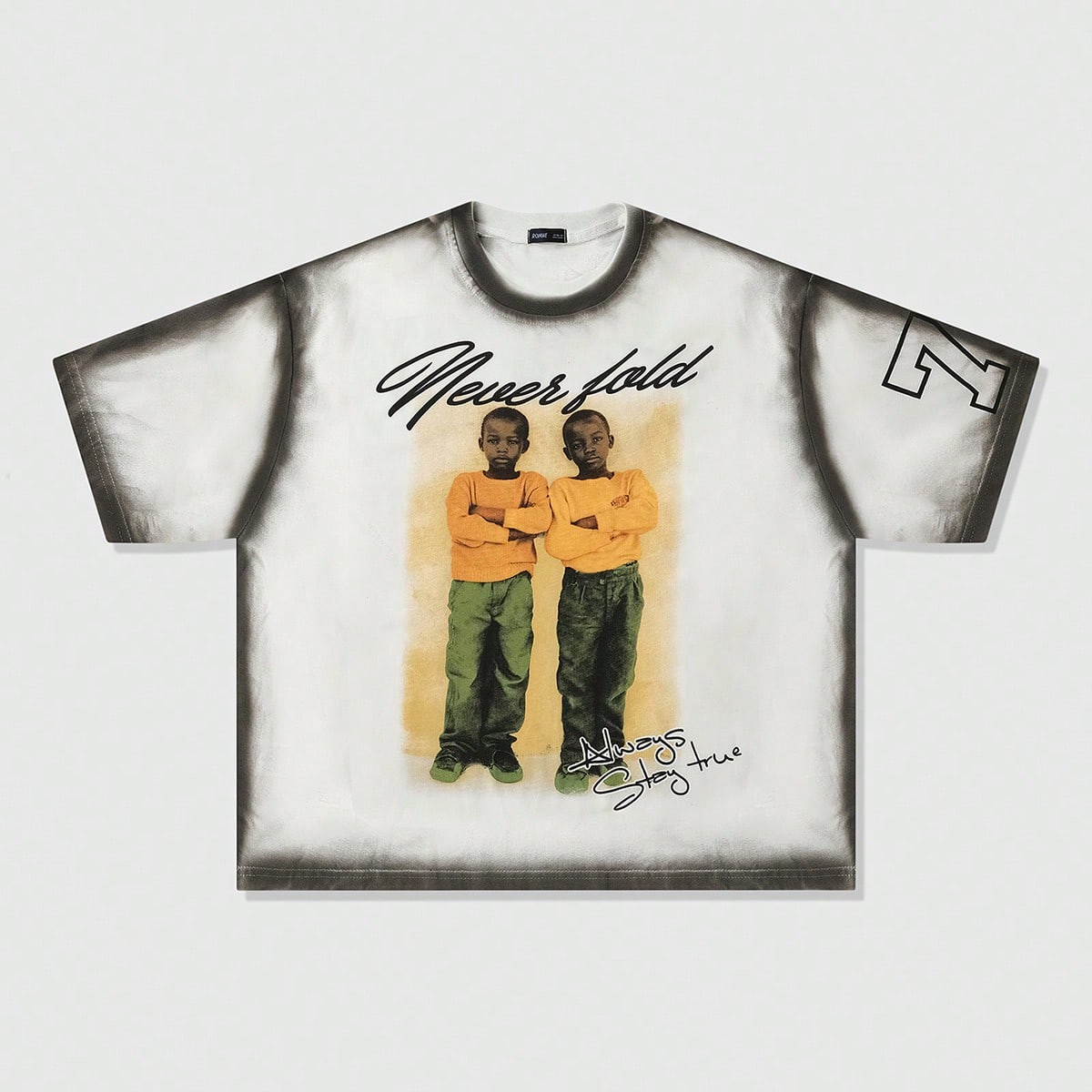 Camiseta suelta de hombre con estampado pintado a mano de figuras, ideal para el verano