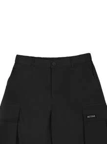 Manfinity Roughcore Men Multi-Pocket Casual Fashion Straight-Leg Utilitarian American Style Cargo Pants, Fall