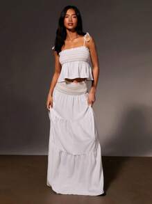 Athîral Falda casual con cintura ajustada para vacaciones de mujer