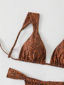 Swim Vcay Women Summer Sexy Animal Print Random Pattern Spaghetti Strap Bikini Swimwear Outfits - Multicolor - View 5