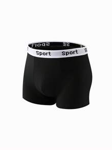 7pcs/Set Boys' Minimalist Fashion English Letter Printed Waistband Comfortable Boxer Briefs - Multicolor - View 3