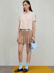 COUREZ Camisa polo boxy a rayas / Atuendos de verano para mujer / Blusas de verano para salir Blusas casuales / Vintage Y2K