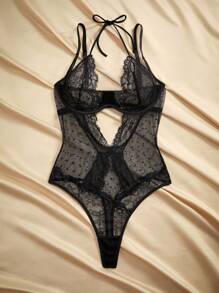 Charlaine 女士性感黑色蕾丝紧身衣