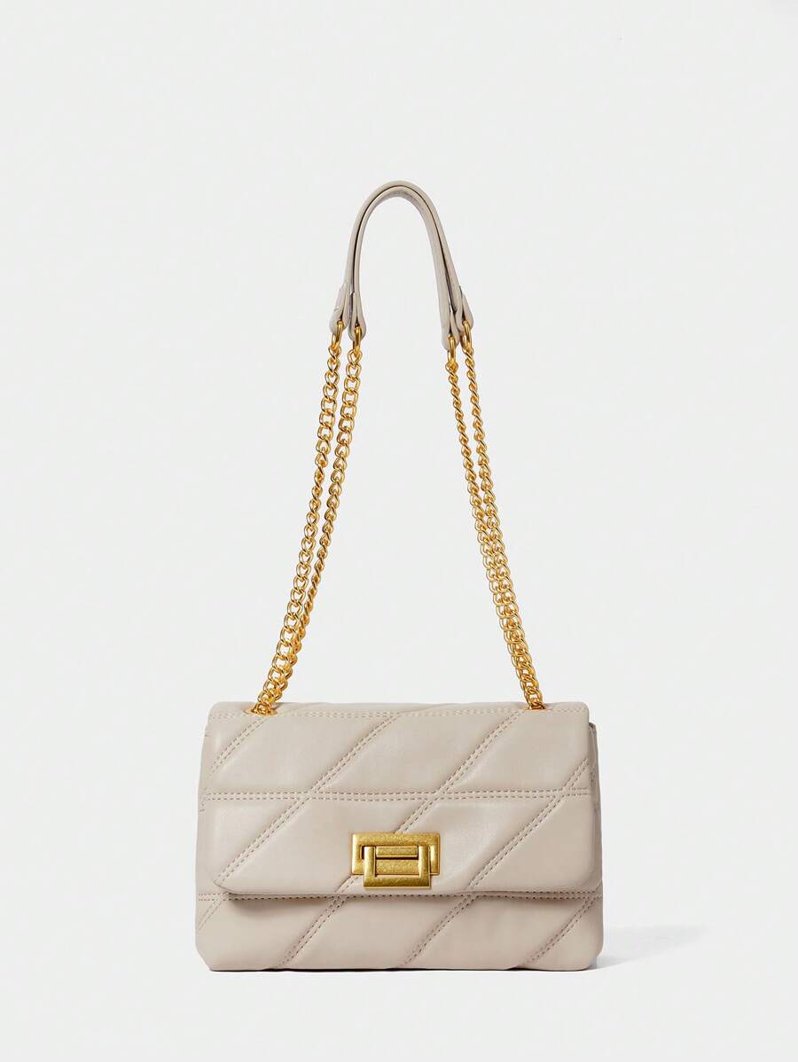 SHECARRY 女士时尚百搭休闲斜挎包 - 杏色 - 查看 1