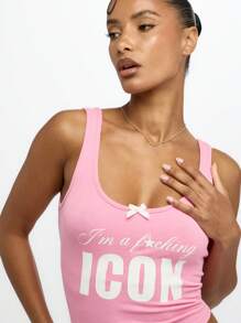 SUMWON WOMEN 节日皮草帽背心粉色无袖短款图标舞会派对俱乐部图形文字街头服饰 Y2K 时尚宣言金属配饰夏季春季