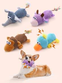 PETSIN Blue Duck Shaped Plush Dog Toy With Internal Squeaker And Bite Resistant