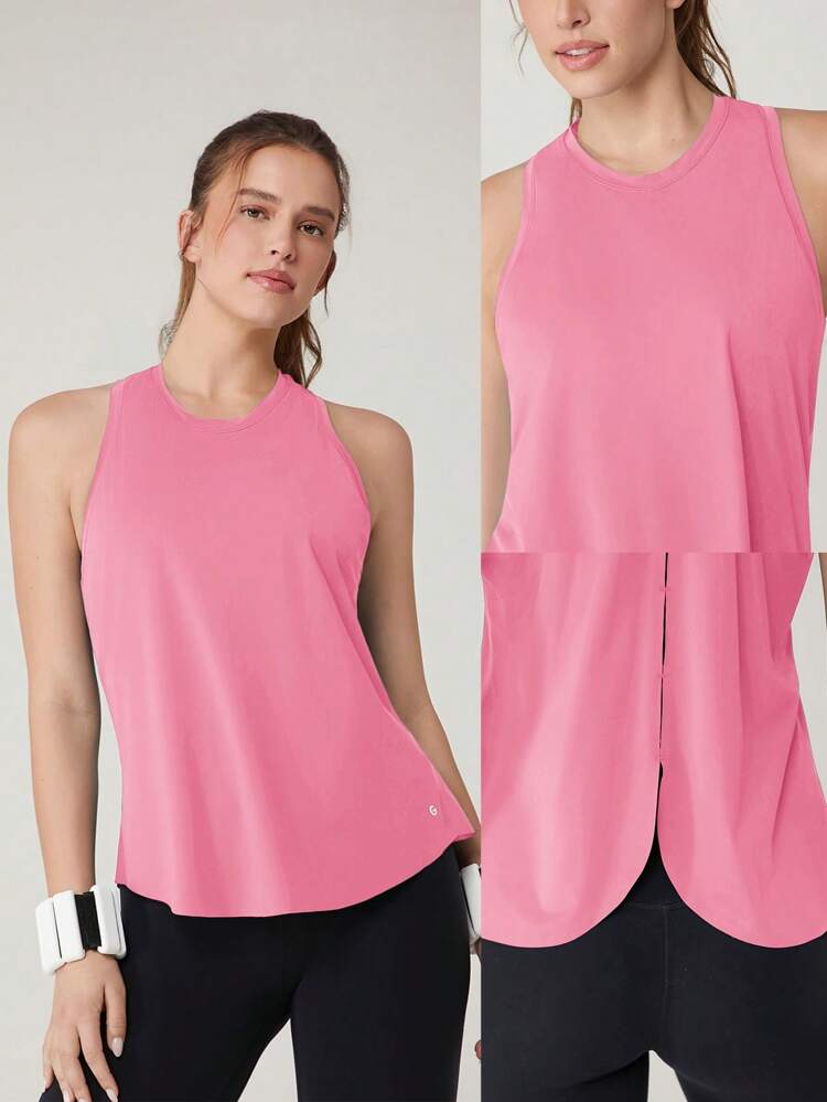 Camiseta de tirantes de malla para entrenamiento de verano, ropa de gimnasio de impacto medio, para running, entrenamiento, secado rápido, absorción de humedad y sensación de frescor