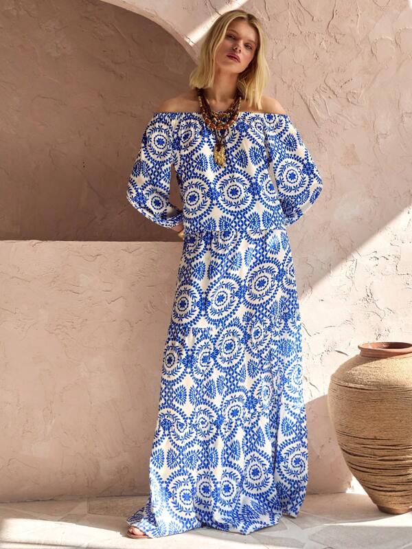 Bóhologie Set de două piese Boho cu talie înaltă, cu top fără umăr, perfect pentru aspectul de resort și stilul de vacanță. #BohoVacationStyle