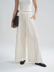 SHEIN Clasi Culottes larghe e morbide, stile minimalista, adatte per primavera/estate