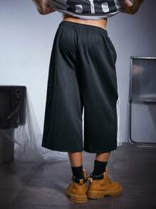 PAVTROS 男士条纹印花抽绳腰宽松休闲裤男篮球短裤 Y2k 服装男士运动短裤