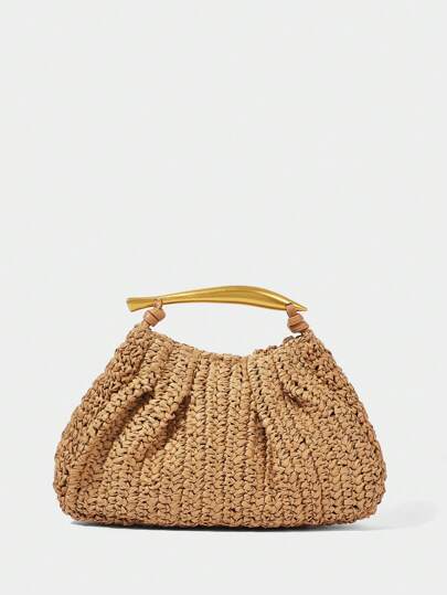 SHECARRY Bolso de playa bohemio tejido para mujer