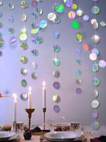 SHEIN 1pc Glitter Detail Round Decor Garland, Birthday Decoration Valentine DAY, Valentines Wedding, Birthday, Party Decorations, Wedding Decor, Birthday Decorations, Party Decor, Baby Shower, Bridal Shower, Bachelorette Party, Gender Reveal Decorations, Happy Birthday, Halloween Decor, Back To School, Supplies School, School Stuff